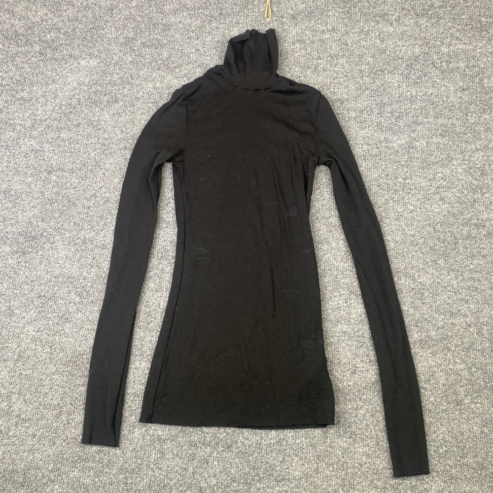 Arket Womens Black RWS Wool Long Sleeve Turtleneck Top 1193912-001 Size S